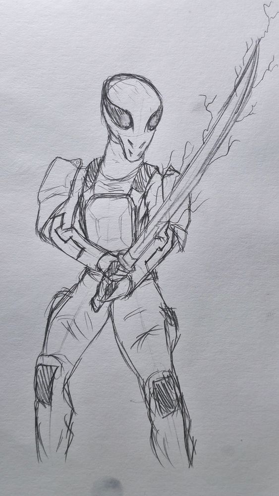 Vapor in his armour, wielding his katana