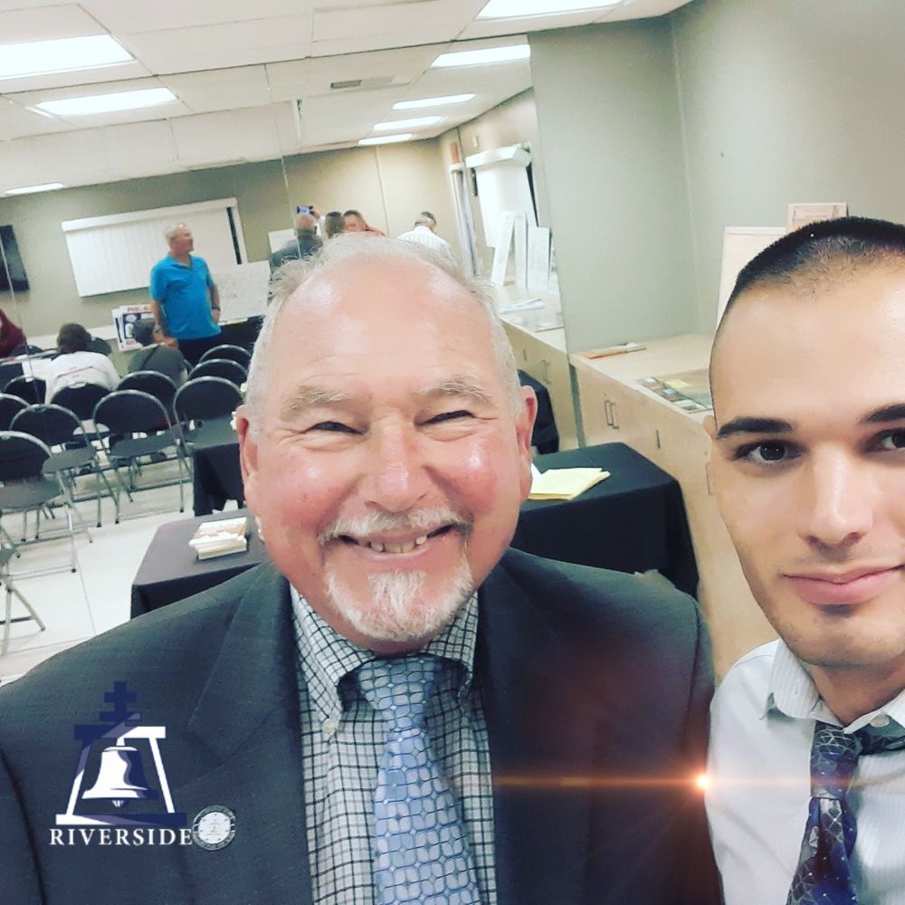 Robert Van Leeuwen & Council Member Mike Gardner during election year, Riverside, California. X19mt