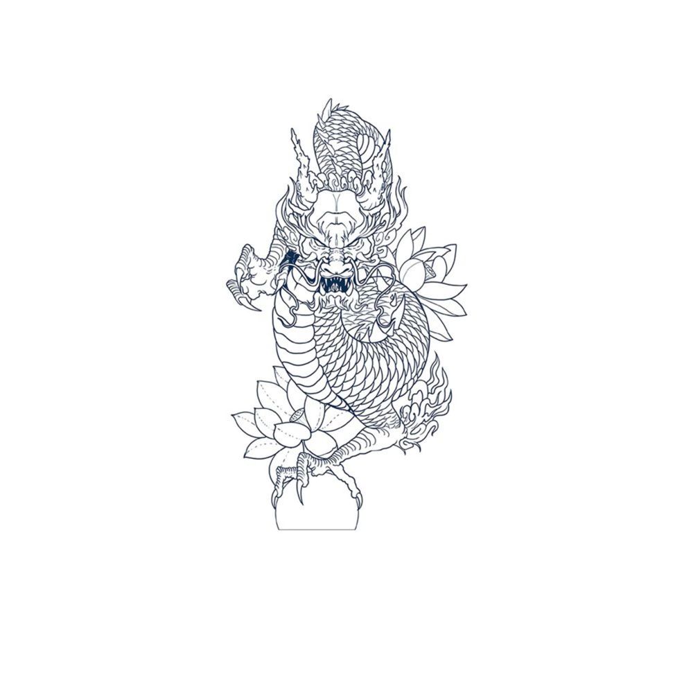 Lotus A Gazing Dragon Dragon Tattoos Sale - Kobench Shop