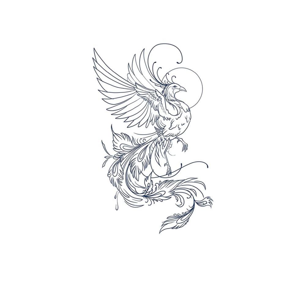 Standing Phoenix With Wings Spread Phoenix Tattoos Sale - Kobench Shop