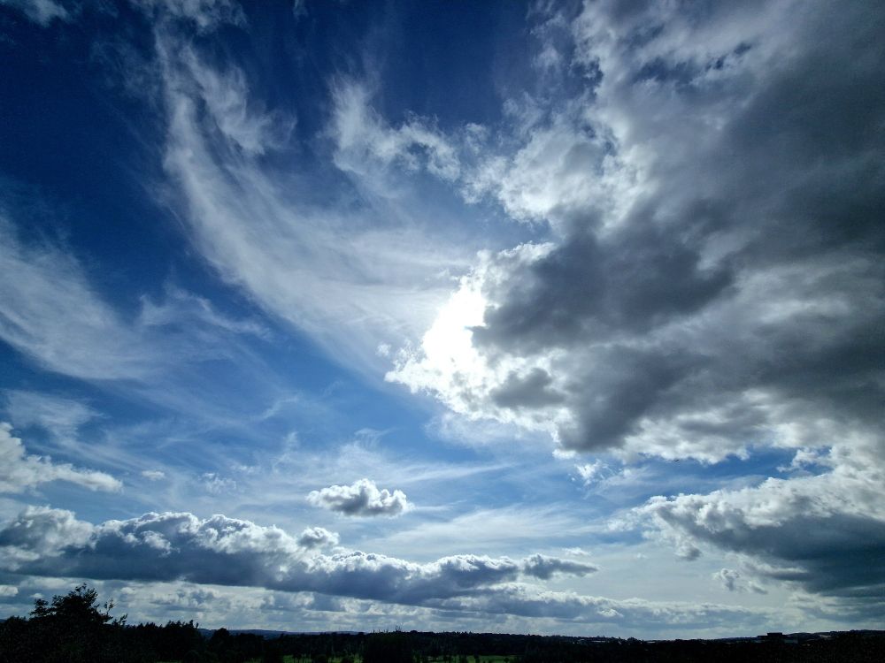 A cloudy sky, preceding a stormy Monday in Scotland 