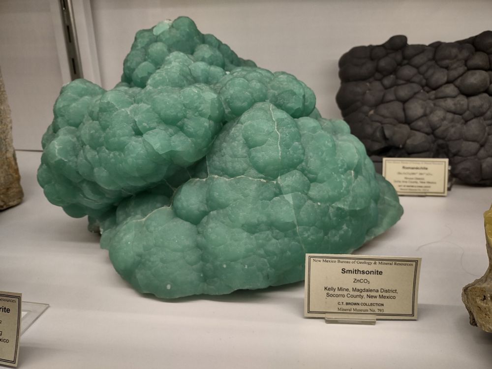 A large chunk of Smithsonite, a frothy looking green mineral