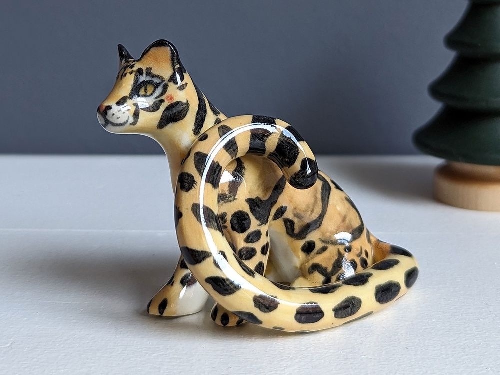 Custom figurine of a clouded leopard 