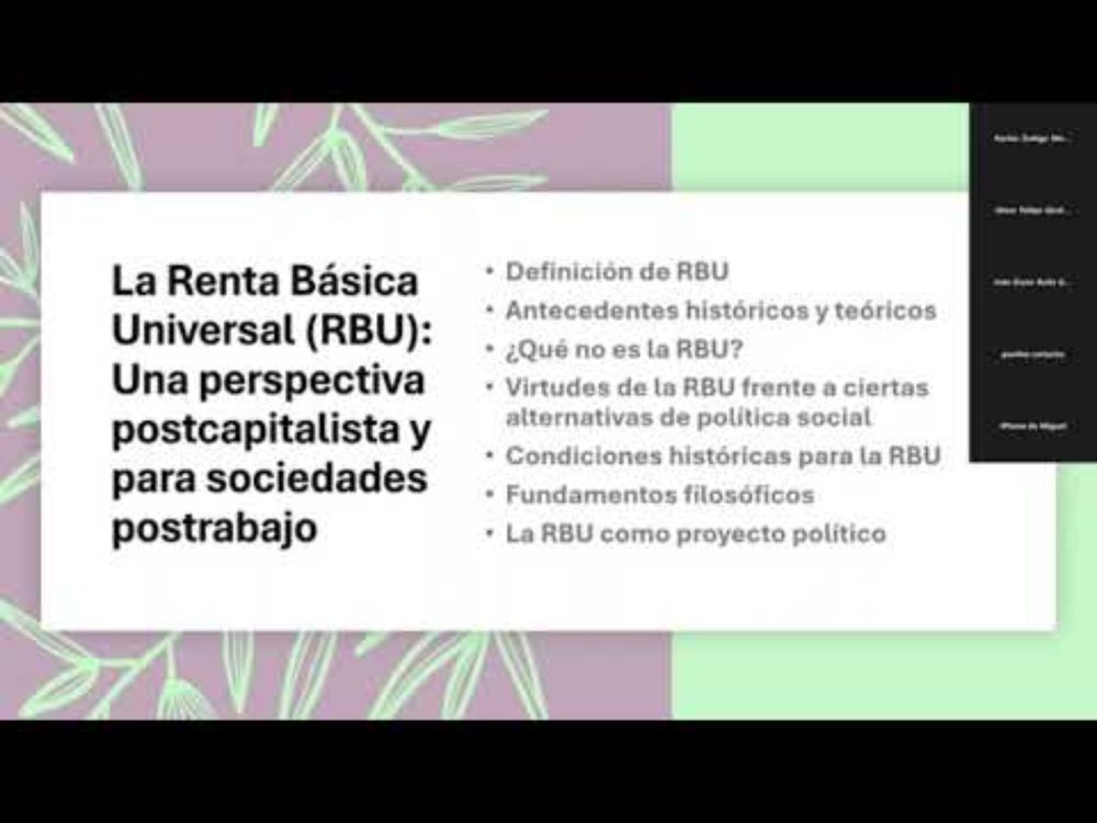 La Renta Básica Universal una perspectiva postcapitalista y para sociedades postrabajo - Iván Ávila