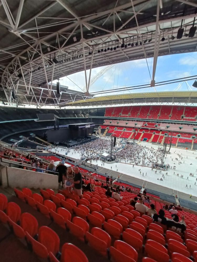 Wembley Stadium filling up before Oasis first London show of Live 25 tour.