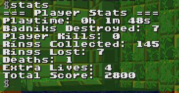 my srb2 stats tracker output tells you the playtime number of badniks killed number of deaths etc