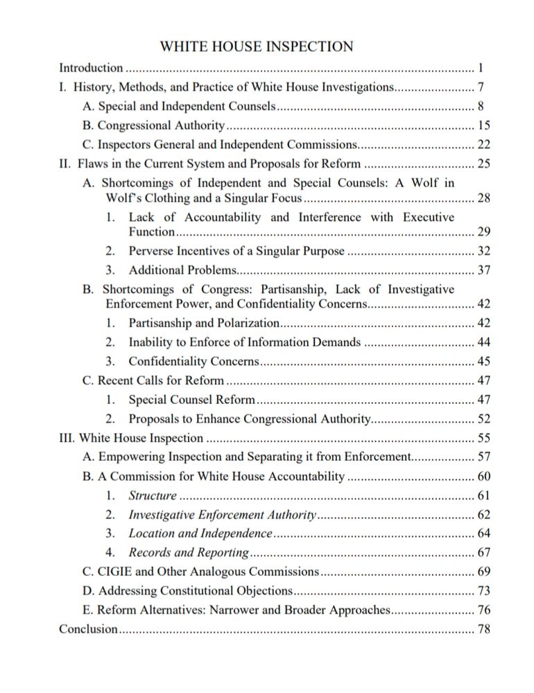 A Table of Contents of the Article