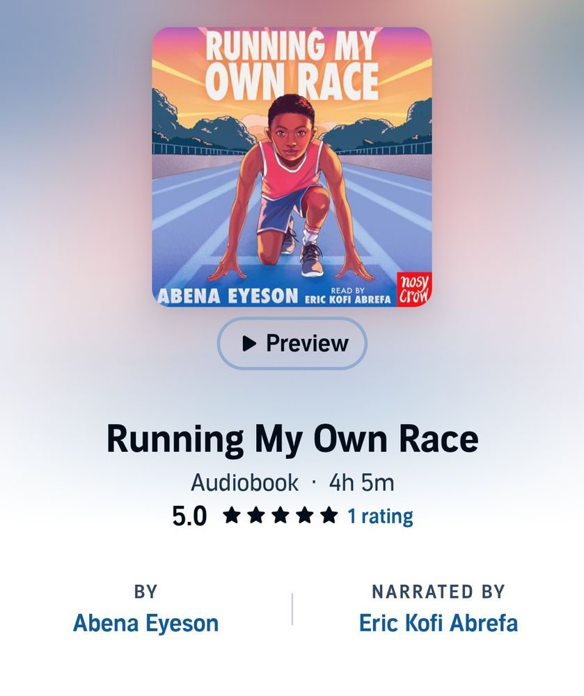 My new novel RUNNING MY OWN RACE is available as an audiobook on Audible and Apple books. A tale about family, friendship, gaining courage and going for your dreams. Enjoy!