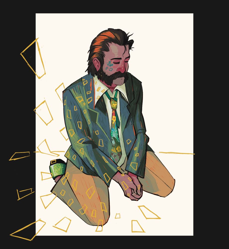 Unfinished digital painting of harry du bois