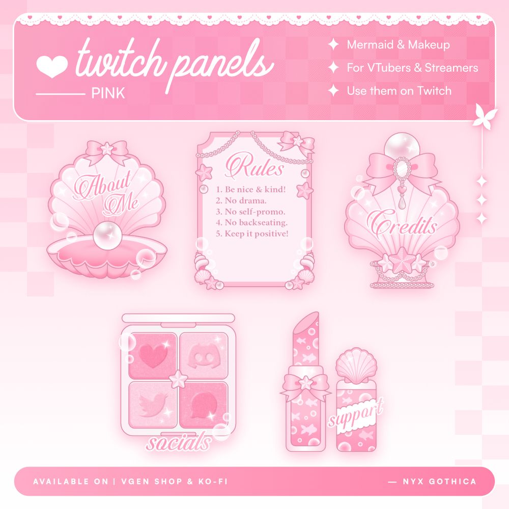 Pink mermaid panels