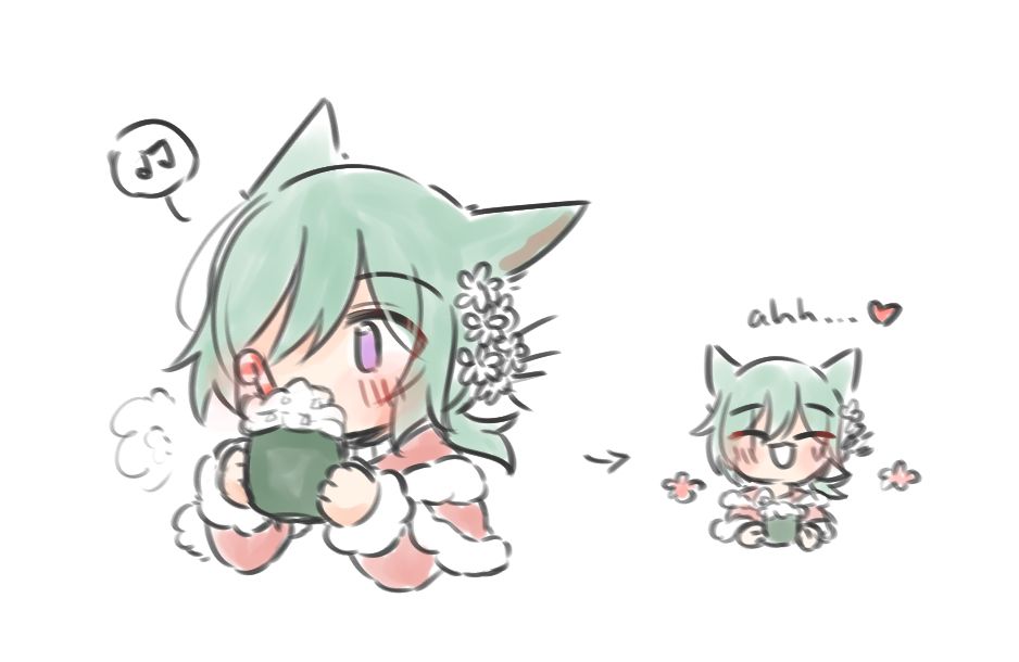 Ark sipping his hot cocoa with loads of whipped cream on top
Ark sighing in content ahh... <3