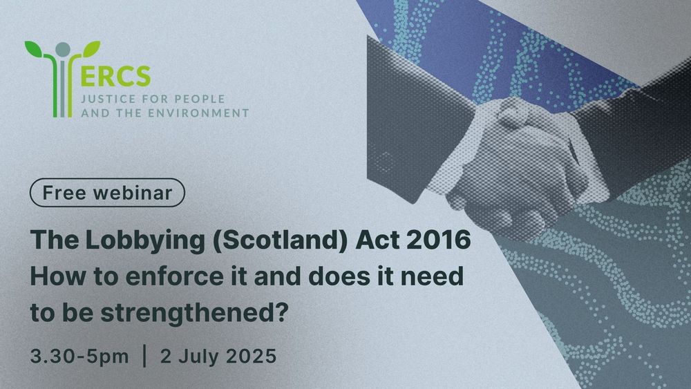 An image of two people shaking hands. Text: 'The Lobbying (Scotland) Act 2016: Howe to enforce it and does it need to be strengthened? 3:30-5pm on 2 July 2025