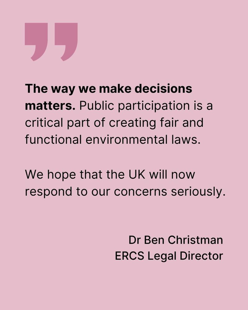 Quote from Dr Ben Christman, ERCS Legal Director: "The way we make decisions matters. Public participation is a critical part of creating fair and functional environmental laws."