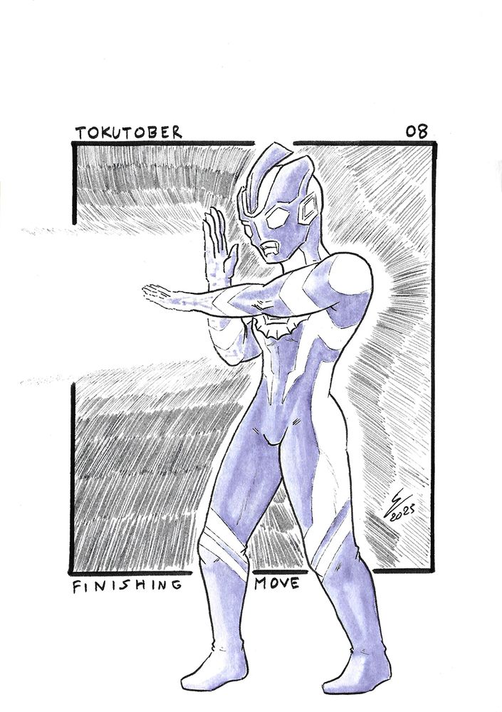 Fanart of Ultraman Omega using his ultra beam.