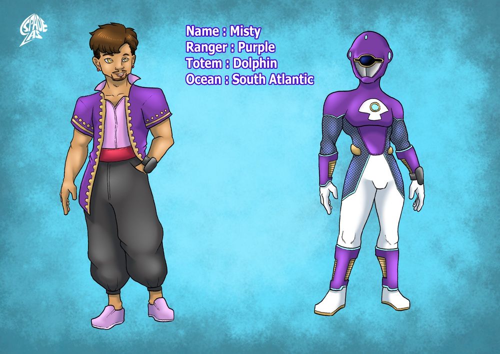 Misty the purple ranger, inspired by pirates and arabic culture, flirter, he still can be very serious and merciless when time come.