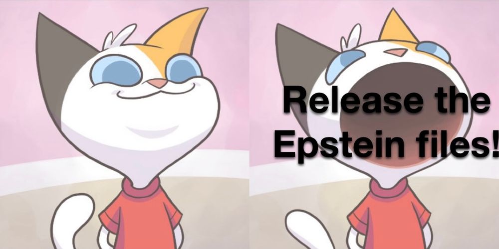 Cat says, “Release the Epstein files!”