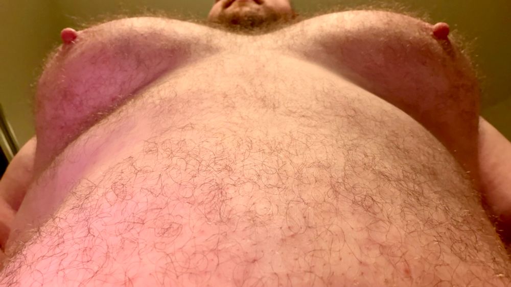 Your POV looking up at Daddy and his big chest.