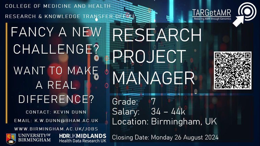 A job posting for a research project manager at the University of Birmingham.