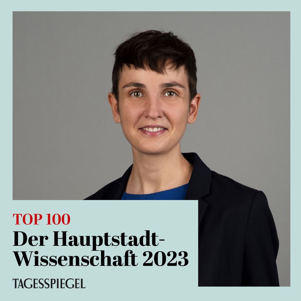 Das Bild zeigt ein Foto von Hanna Völkle und ist mit „Top 100: Der Hauptstadt-Wissenschaft 2023“ betitelt.
