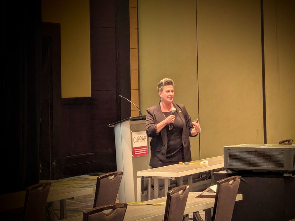 Emma Jones talking about change and leadership in higher education at #CUPRAP2025. 