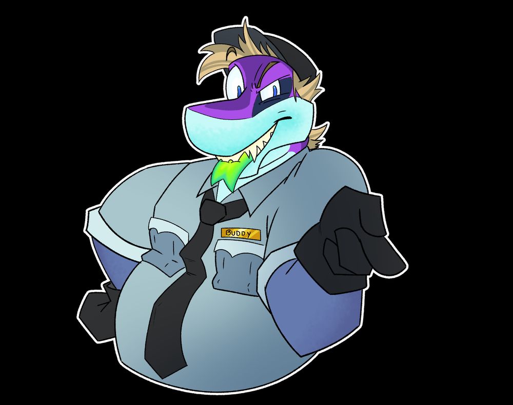 purple security guard lizzard