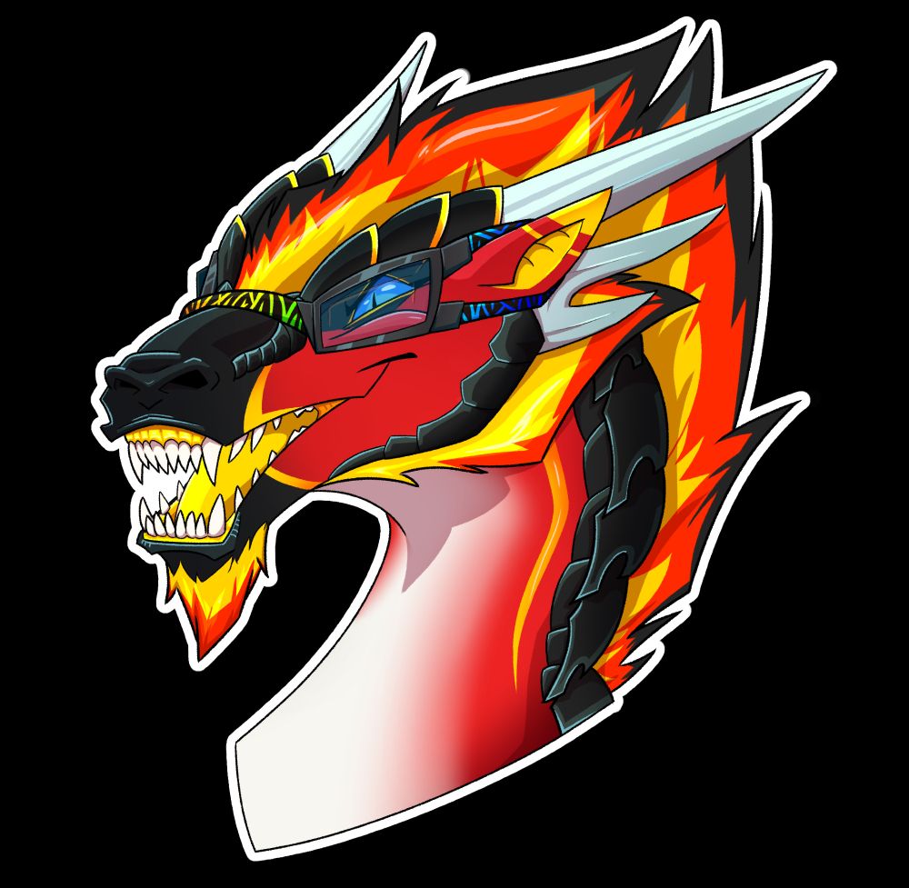 red dragon with goggles