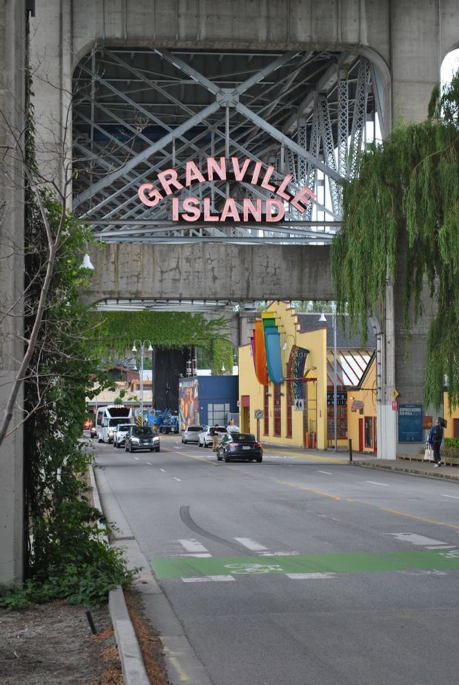 A sign that reads "Granville Island"