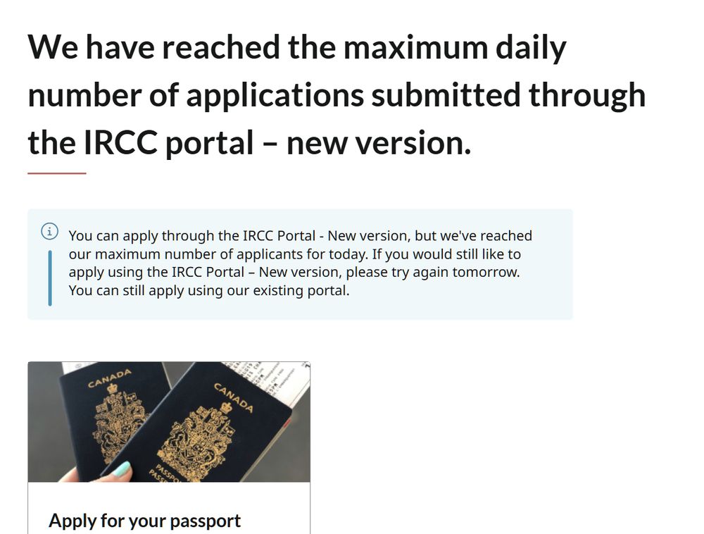 Passport renewal screenshot