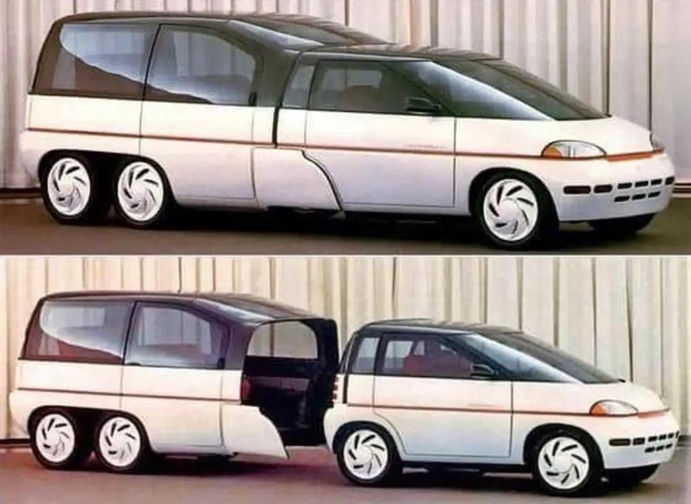 Plymouth voyager III concept. its a mini van with a back that detatches and it turns to a compact car 