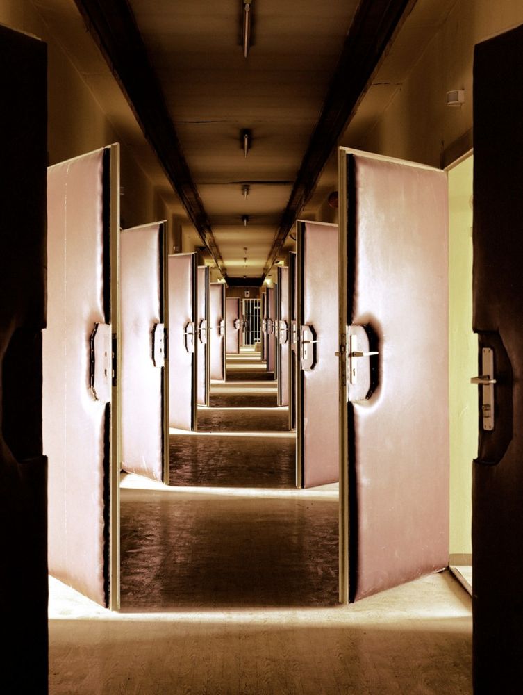 Pictured: Stasi interrogation rooms.
Image source: https://hyperallergic.com/151019/mundane-horror-in-abandoned-stasi-spaces/
