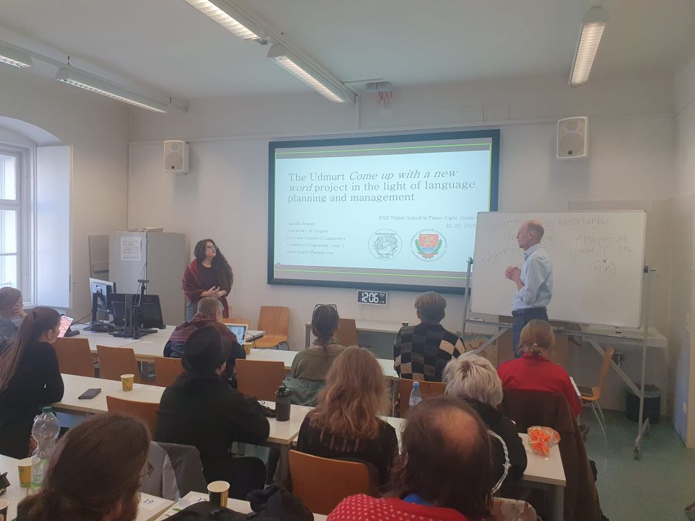 Kamilla Kaiser (Szeged) giving a talk