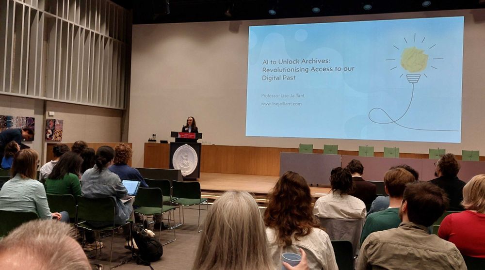 Professor Lise Jaillant presents her paper entitled "AI to Unlock Archives: Revolutionising Access to our Digital Past."