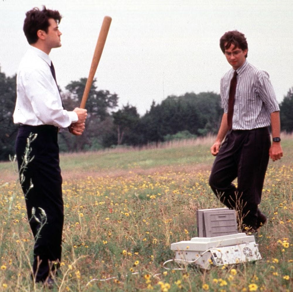The office space scene where they smash the printer. 