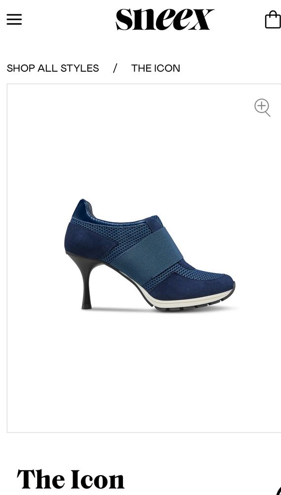 High heeled blue sneakers. 