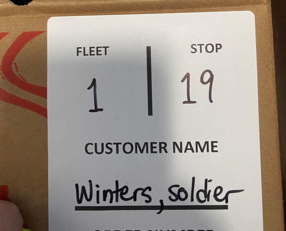 A grocery order made out to “Winters, Soldier”. 