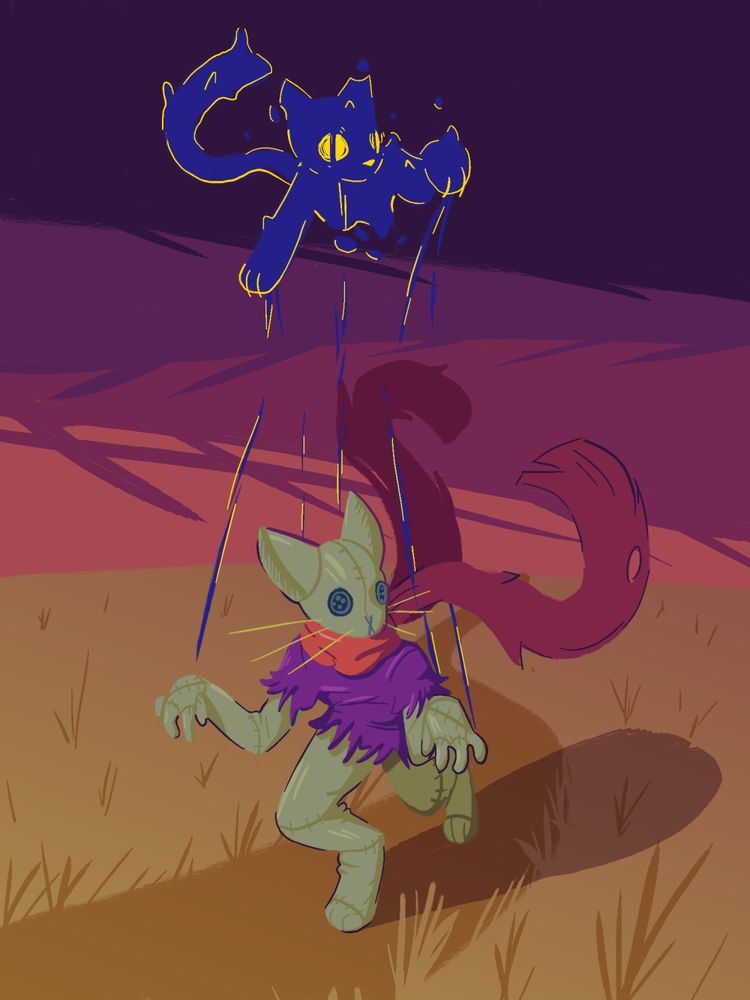 spirit controlling a hay puppet