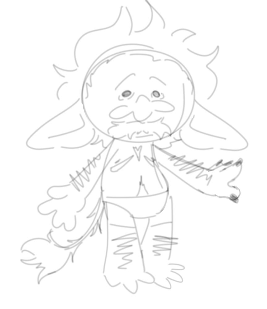 A shirtless troll in a normal pose