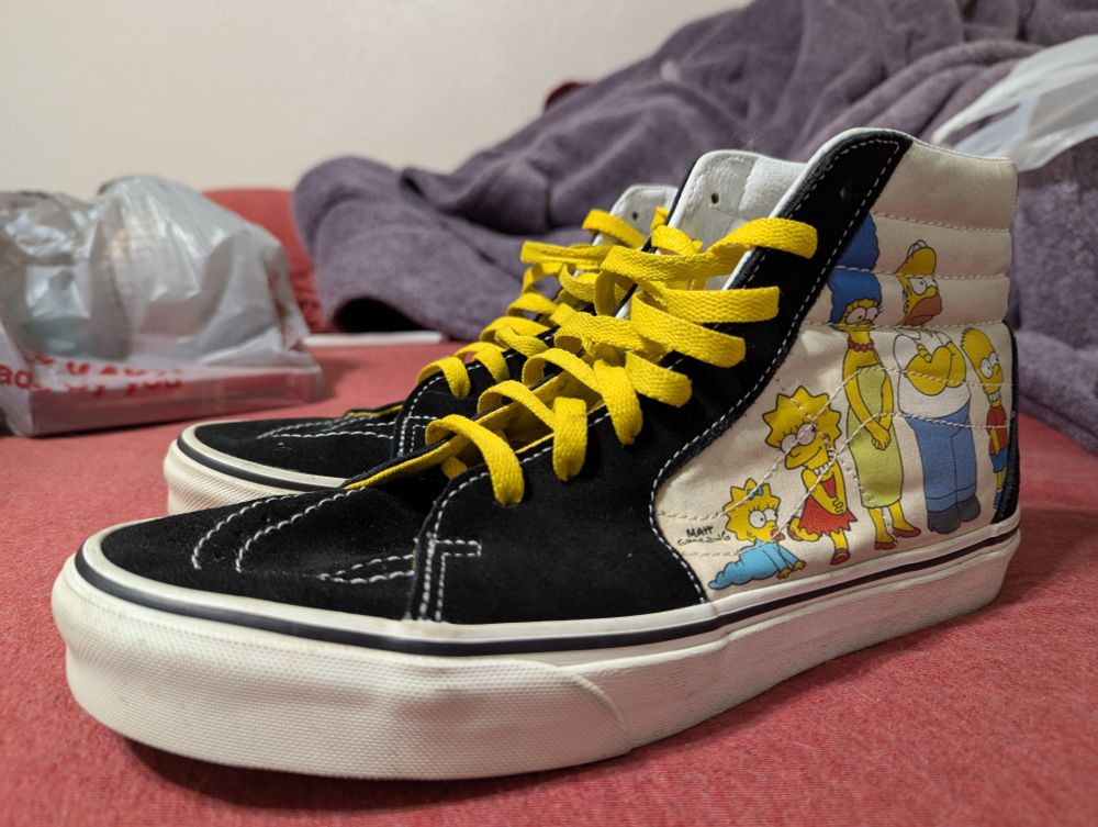 Side view of Simpsons shoes
