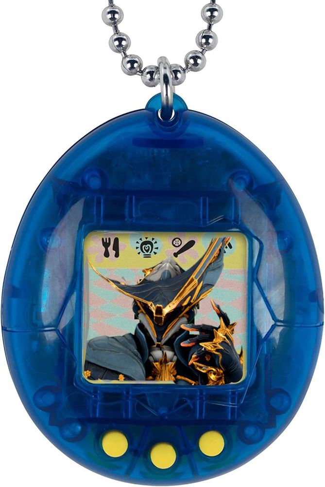 The warframe Sevagoth Prime in a tamagotchi