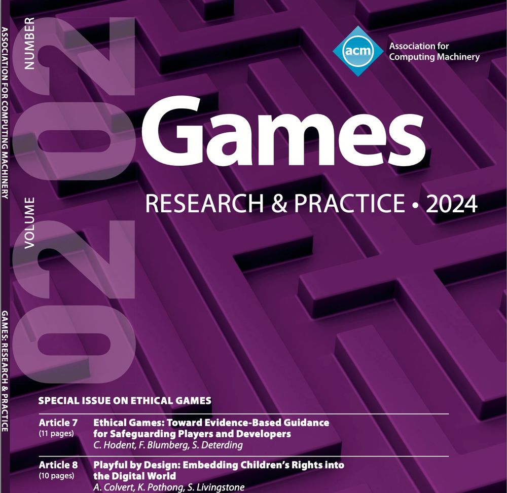 Cover of ACM Games issue 2,2
