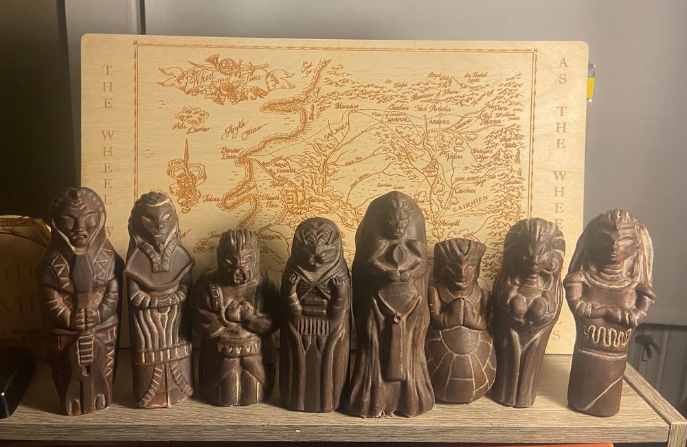 Forsaken statuettes in a row