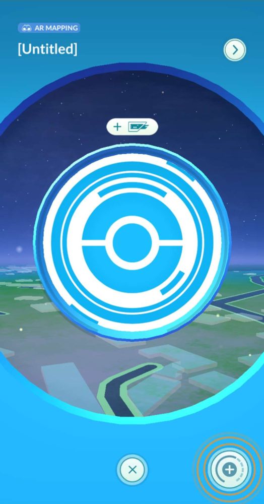 A screenshot of Pokémon GO with a PokéStop named "[Untitled]" using a placeholder image.