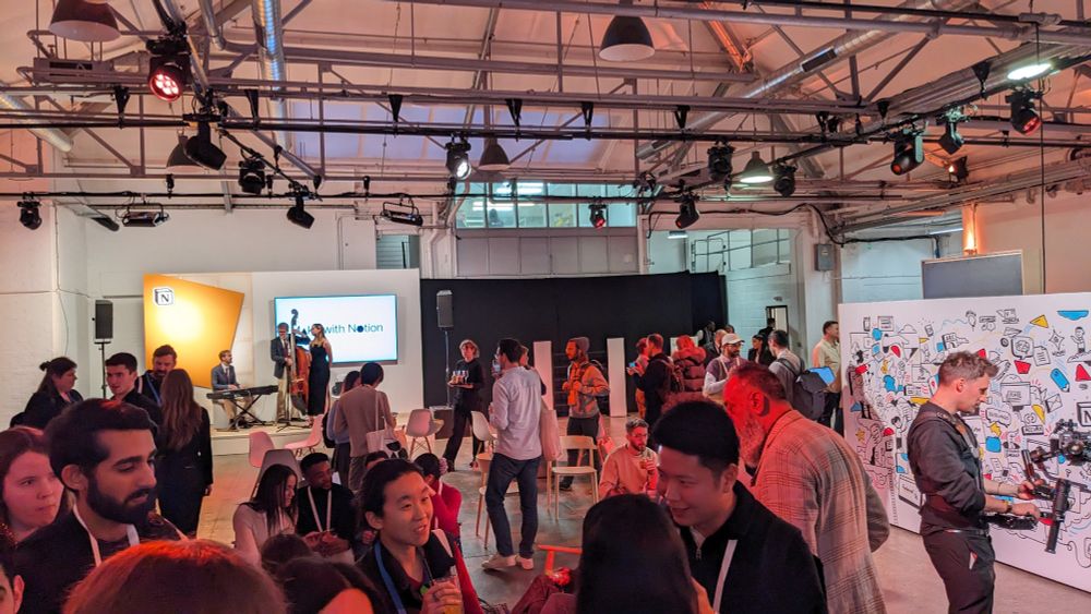 A wide angle view of the Make With Notion event venue.