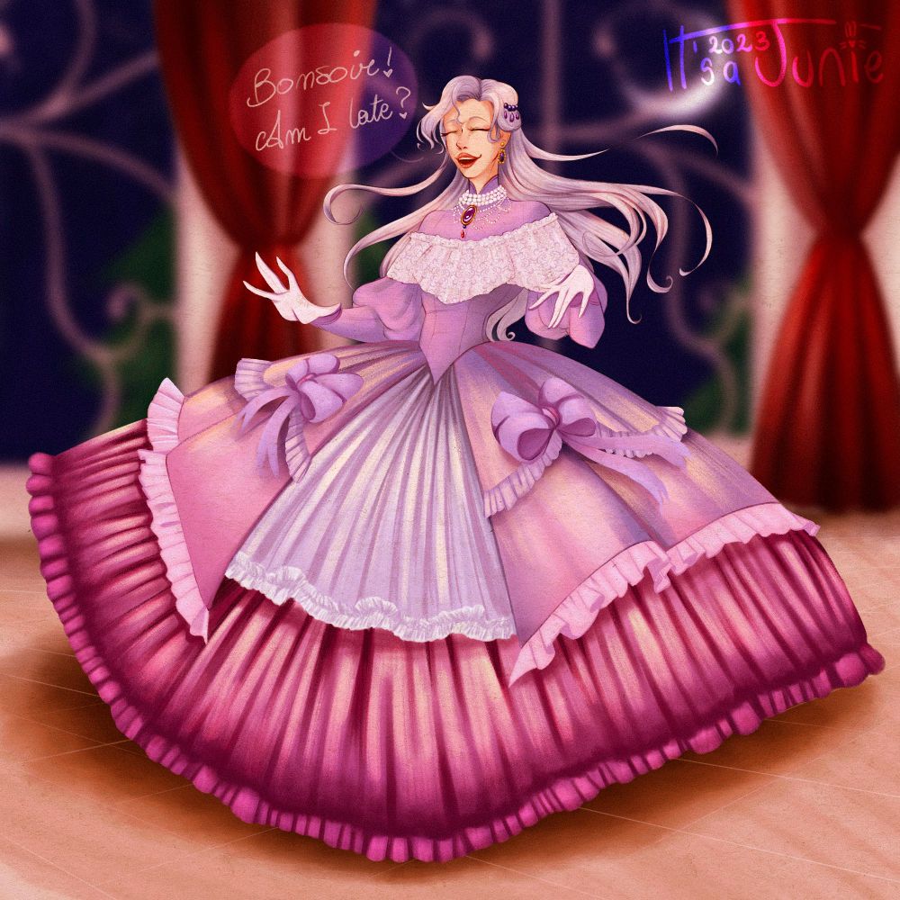 Pretty person in a gown, their name is Baekdo 💜