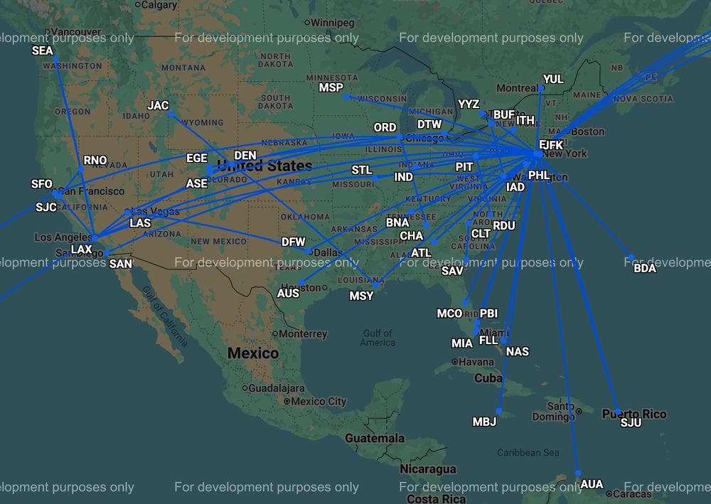 Map of flights I have taken in North America