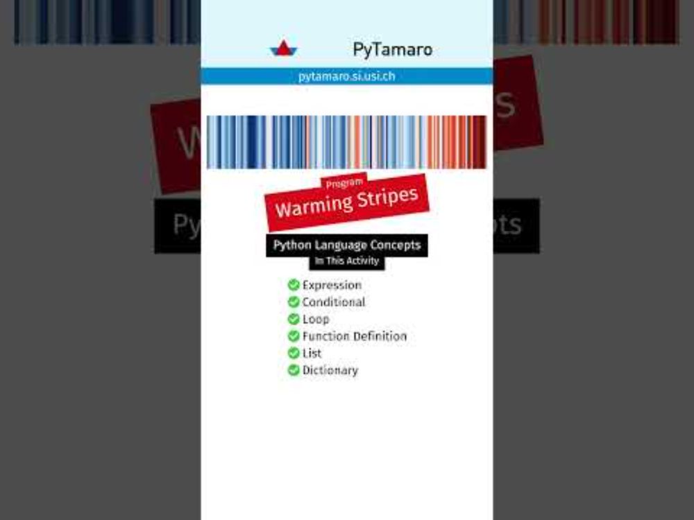 👩‍💻 Program Warming Stripes in #Python with #PyTamaro