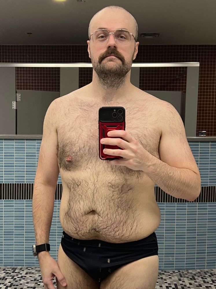 Steve wearing a Speedo