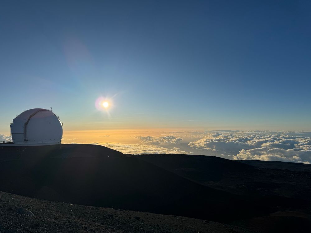 Mauna Kea bservatory at sunset. 