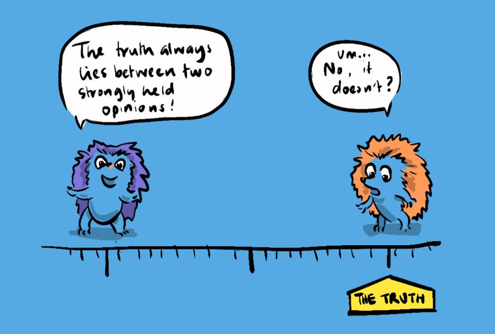 Two hedgehogs standing on either end of a line, with the one on the left saying 