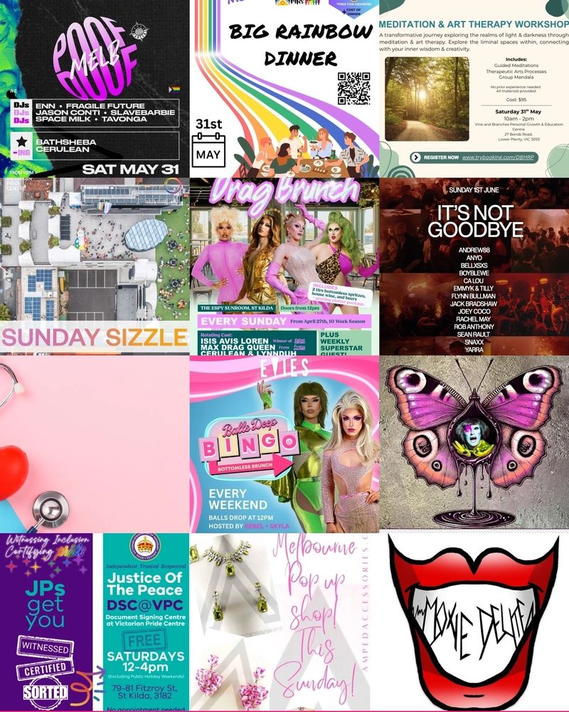 Screen shots of events on this weekend